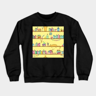 Cats and Books Crewneck Sweatshirt